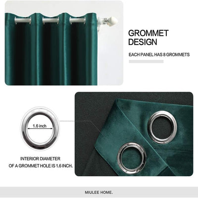 MIULEE Vorhang Samt Grün mit Ösen, Super Weich Samtvorhang für Deko Schlafzimmer Wohnzimmer, 2 Stück