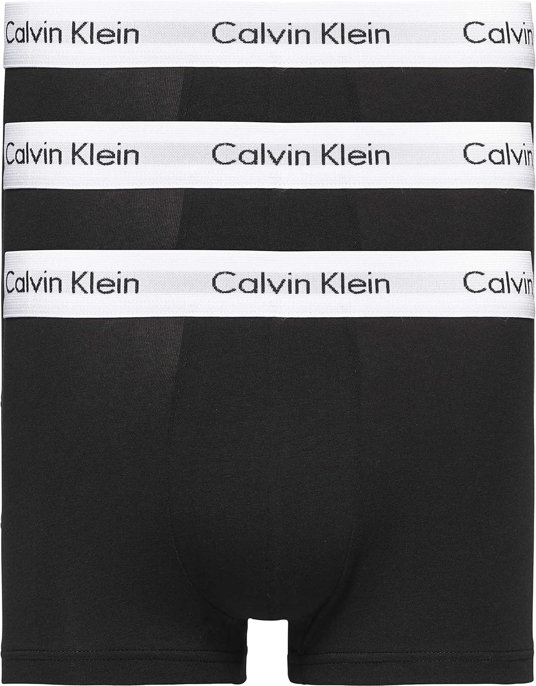 Calvin Klein Baumwolle Stretch 3 Pack Boxer Short, Schwarz Mit Blau/erdbeerfeld/schwarz XL Schwarz,