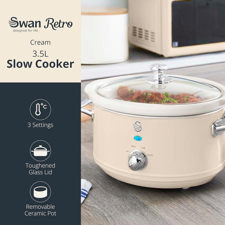 Swan 3,5l Retro Kocher, cremefarben