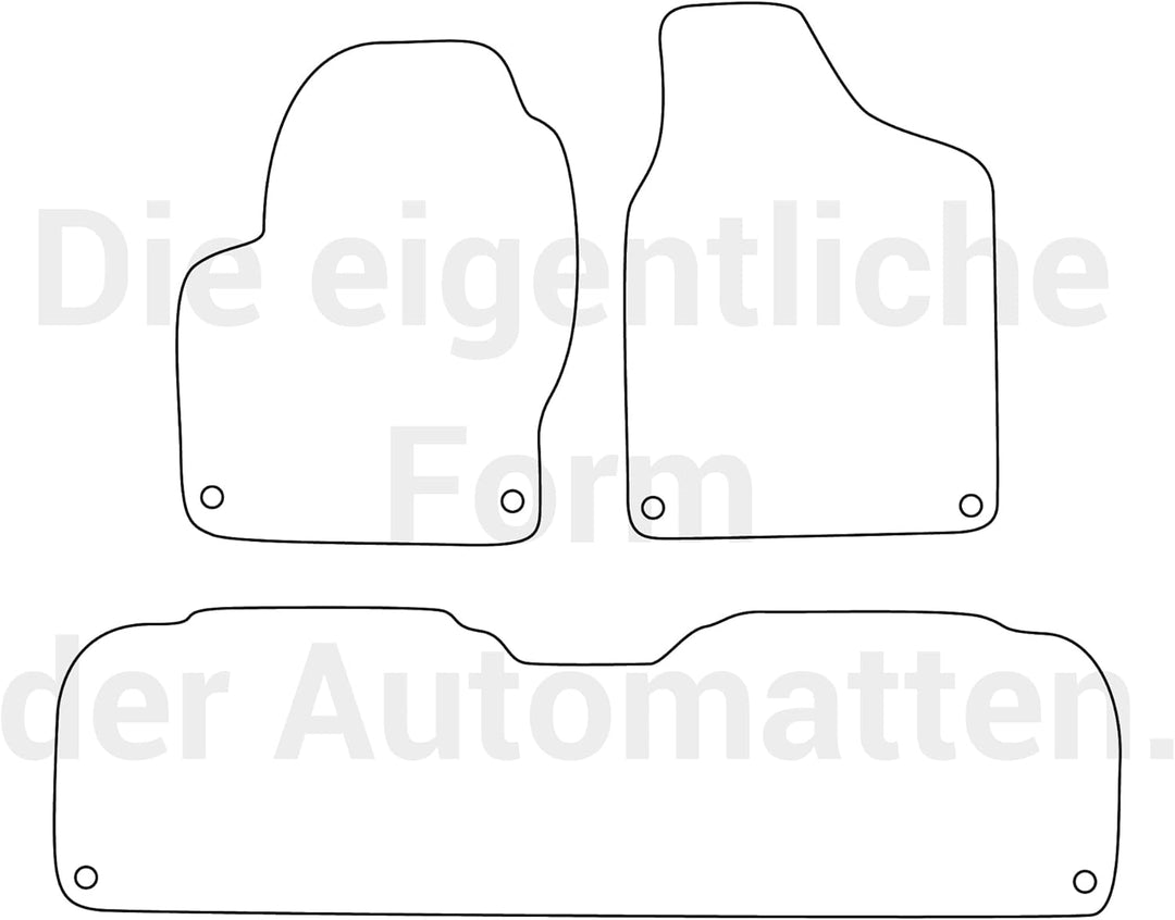 moto-MOLTICO Fussmatten Auto Velours Autoteppiche Schwarz Automatten Set 3-teilig passend für Ford G