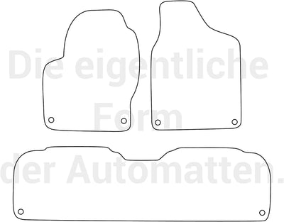 moto-MOLTICO Fussmatten Auto Velours Autoteppiche Schwarz Automatten Set 3-teilig passend für Ford G