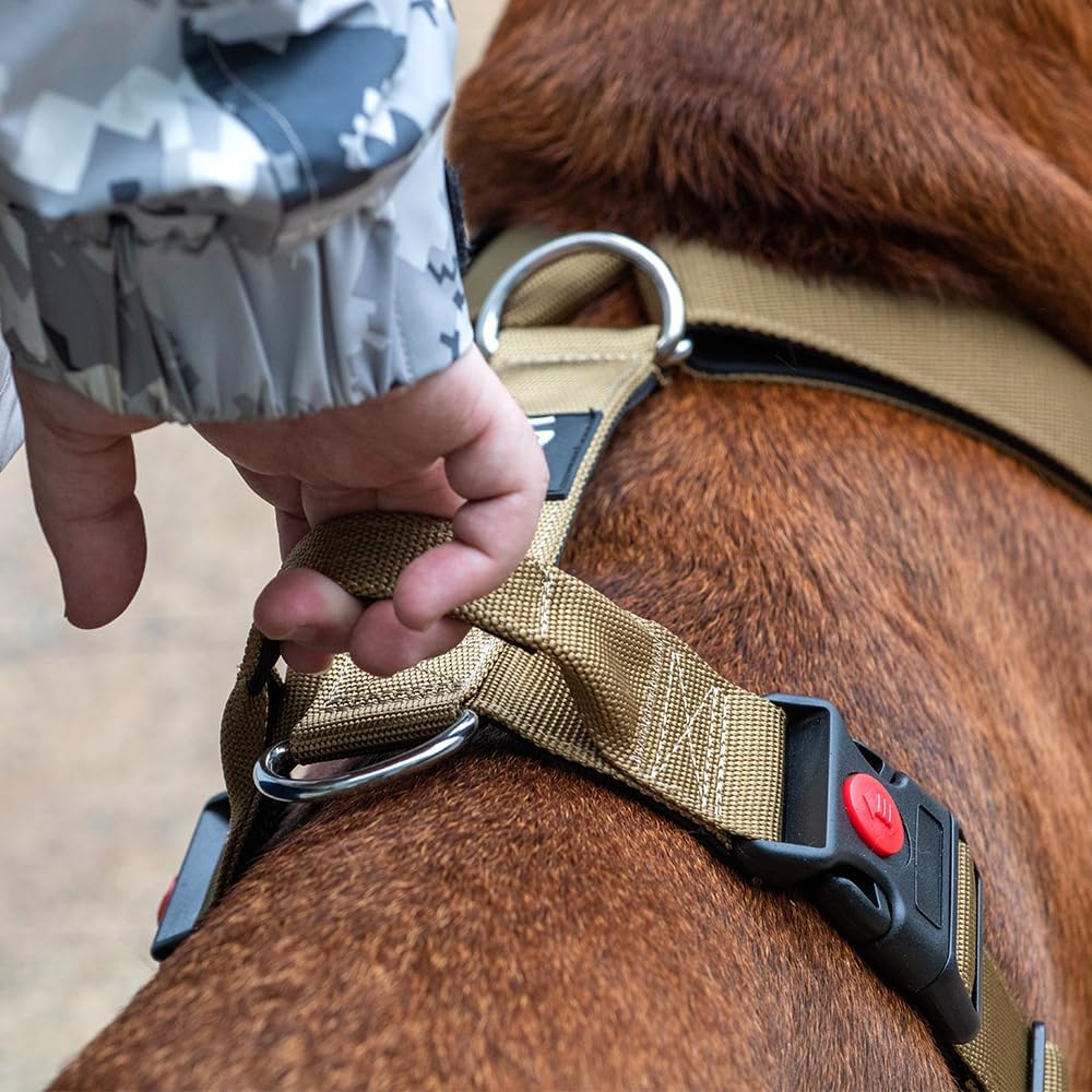 TSPRO Taktisches No-Pull Schwerlast-Hundegeschirr mit Griff & Schnellöffnungsverschluss, Stabil Adju