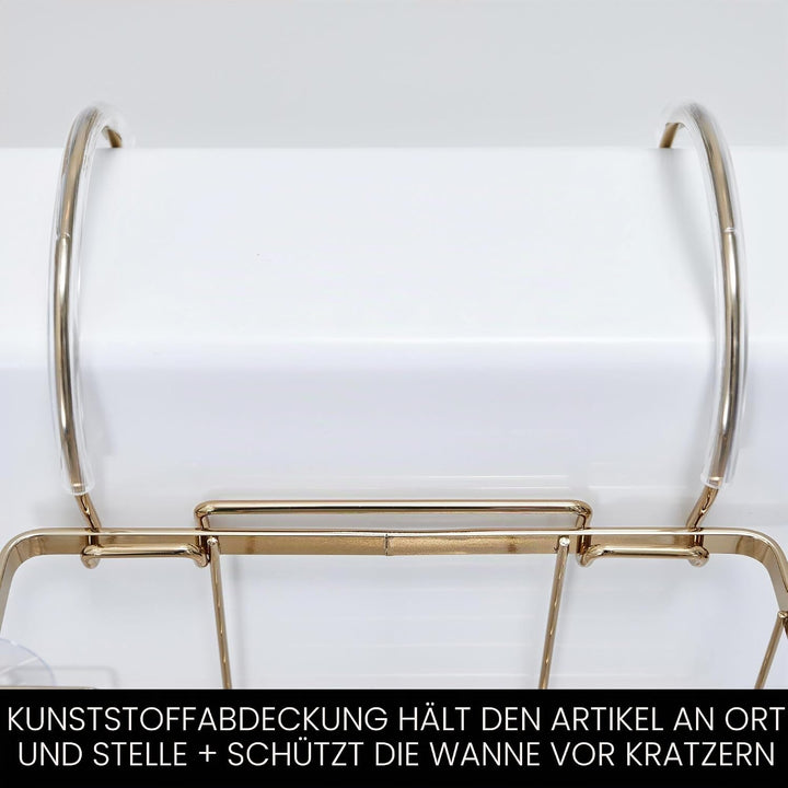 iDesign Badewannenablage, kleine Badablage zum Einhängen über der Wanne aus Metall, Badewannenregal
