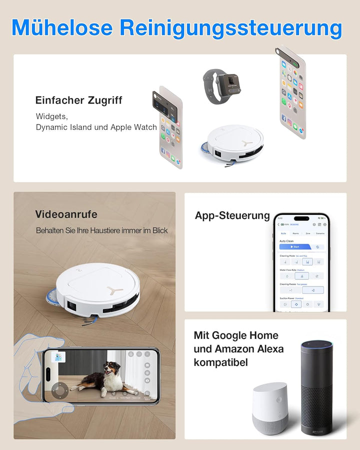ECOVACS DEEBOT T50 PRO OMNI Gen3 Saugroboter mit Wischfunktion, 25.000 Pa, AIVI 3D 3.0, autom. Zugab