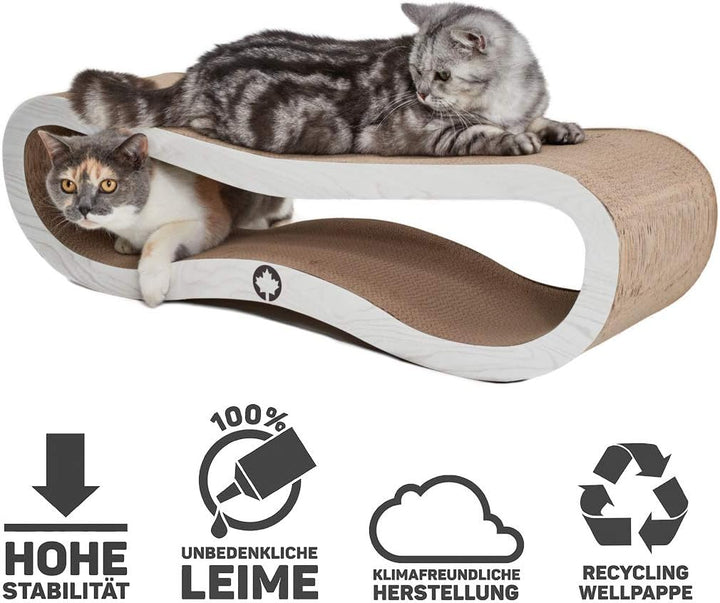 CanadianCat Company | Kratzbrett Orbit | hellgrau Holzoptik | Kratzmöbel, Lounge für Katzen | Kratzp