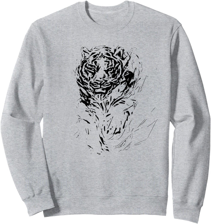 Tiger Motiv Raubkatzen Katzen Dschungel Zähne Krallen Tiger Sweatshirt