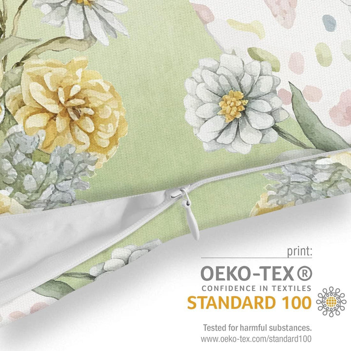 VOID Hase Blumen Ostereier 80x80 Kissenhülle Polyester Zierkissen Couchkissen Ostern Osterdeko Deko