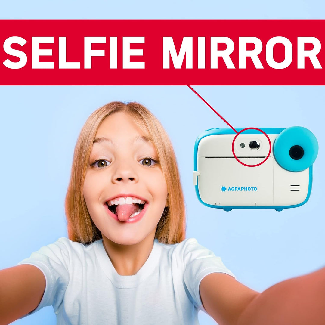 AGFA Photo Realikids Instant Cam + 1 Micro-SD-Karte 32 GB – Sofortbildkamera für Kinder, LCD-Display
