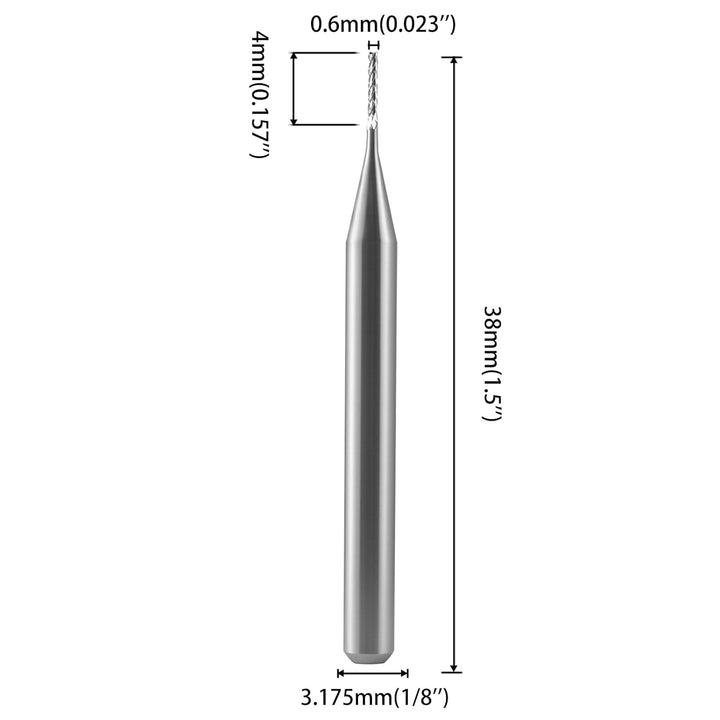 EU_HOZLY 3.175mm Hartmetall-Endfräser Gravierbits CNC-Leiterplatten-Maschinen 0.6mm Schneidkanten-Pa