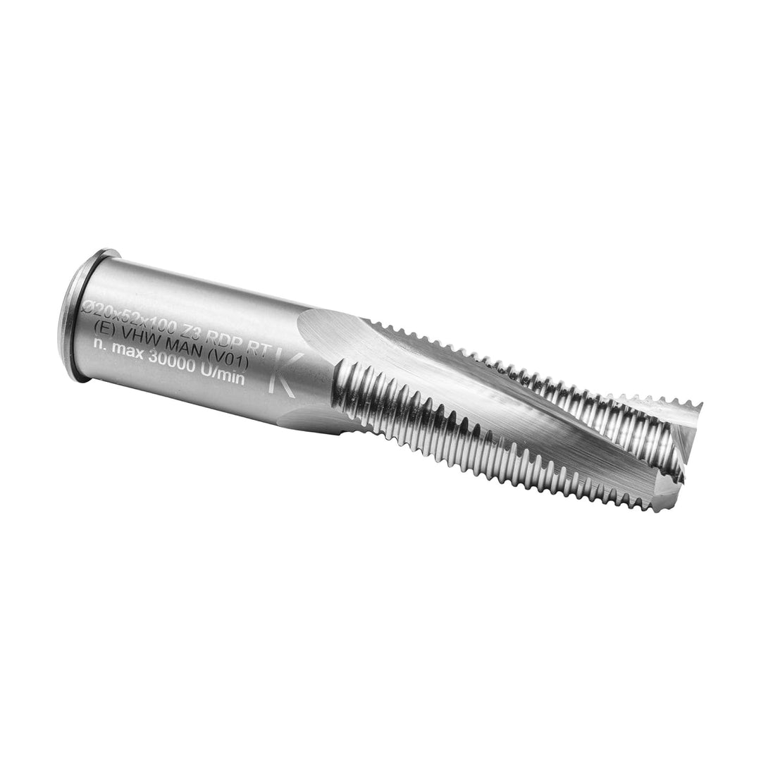 ENT 20707 Schruppfräser VHW, Durchmesser (D) 20 mm, NL 52 mm, Z3, GL 100 mm, Rechtslauf / positiv D=