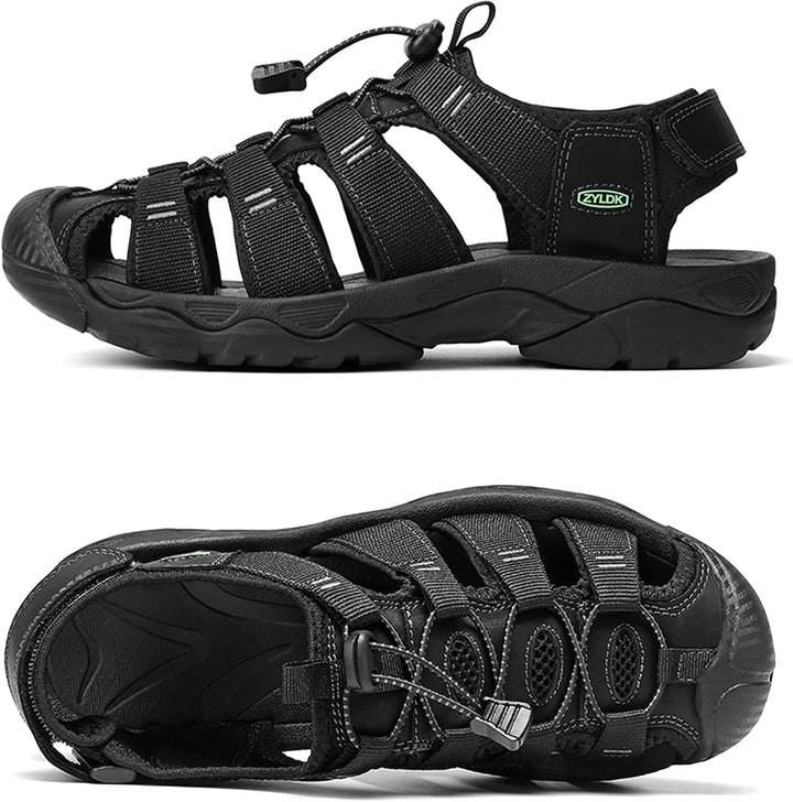 Herren Sandalen Leder Strand Trekkingsandalen Outdoorschuhe Sommer Wanderschuhe Männer Sport-Outdoor