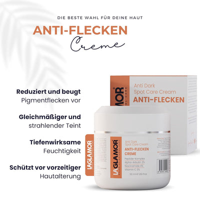 Laglamor Anti Flecken Creme, Morgen & Nacht, Pigmentflecken Entferner Gesicht für Frauen und Männer,