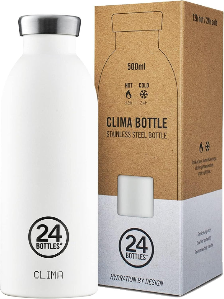 24Bottles Clima Flasche - 330ml/500ml/850ml Thermosflasche mit 100% Versiegeltem Deckel (12 Stunden