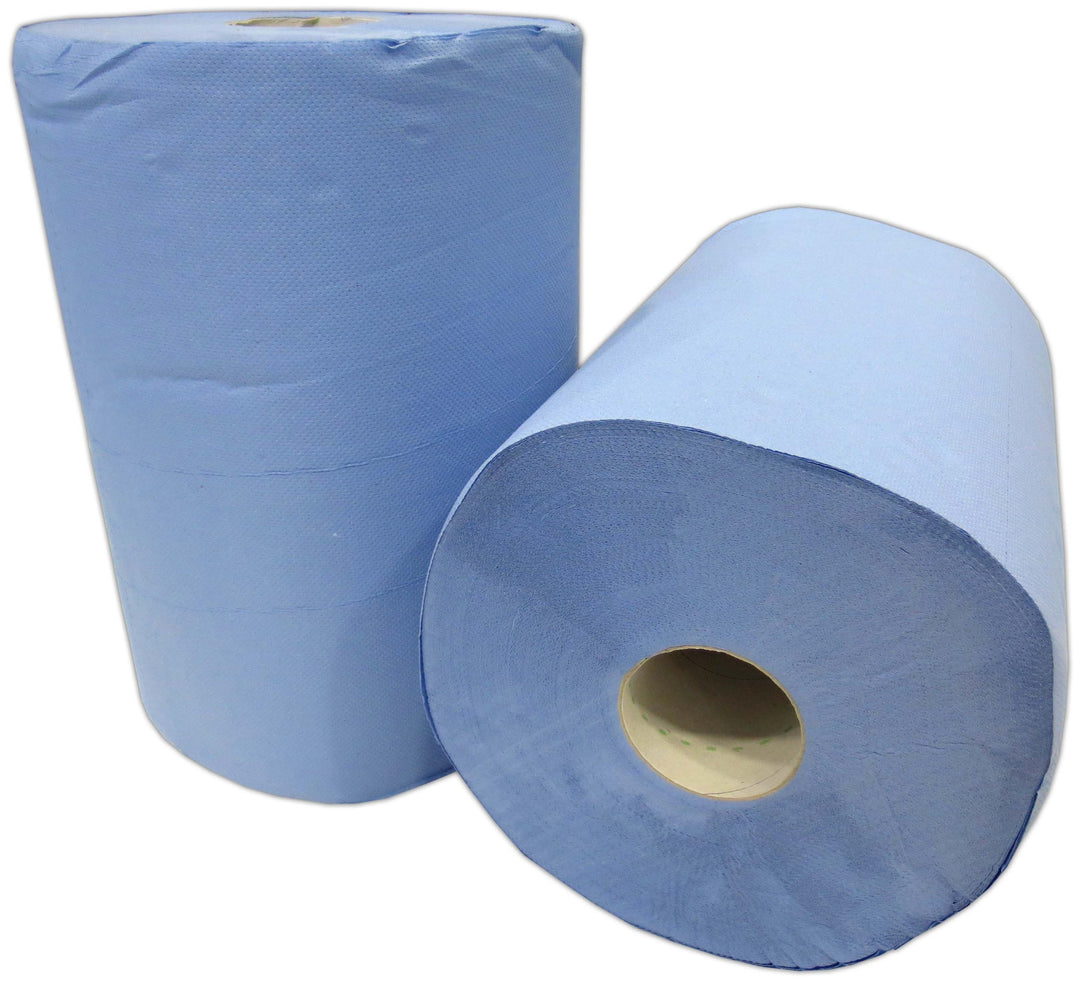 2x Putzrolle blau 2-lagig jew. 500 Blatt gesamt ca. 1000 Blatt ca. 36x36 cm perforiert saugstark Rei