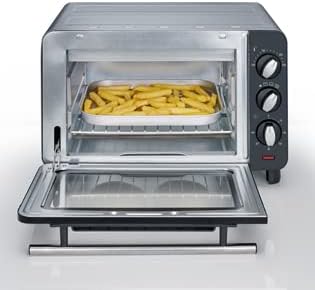 SEVERIN Back- und Toastofen, Mini Backofen mit Grillrost, Backblech und Krümelblech, vielseitiger He