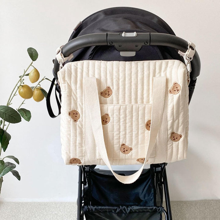 Baby Wickeltasche, Wickeltasche Tragetasche, Grosse Kapazität Baumwolle Wickeltasche für Kinderwagen