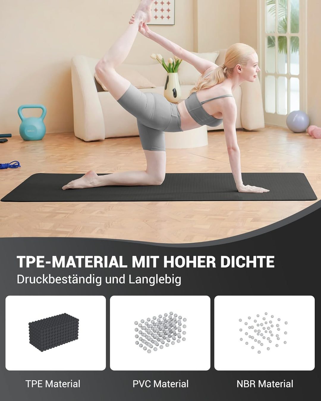 Good Nite Yogamatten Für Frauen Rutschfeste Strukturierte Oberflächen Gymnastikmatte Yoga Matte Dick