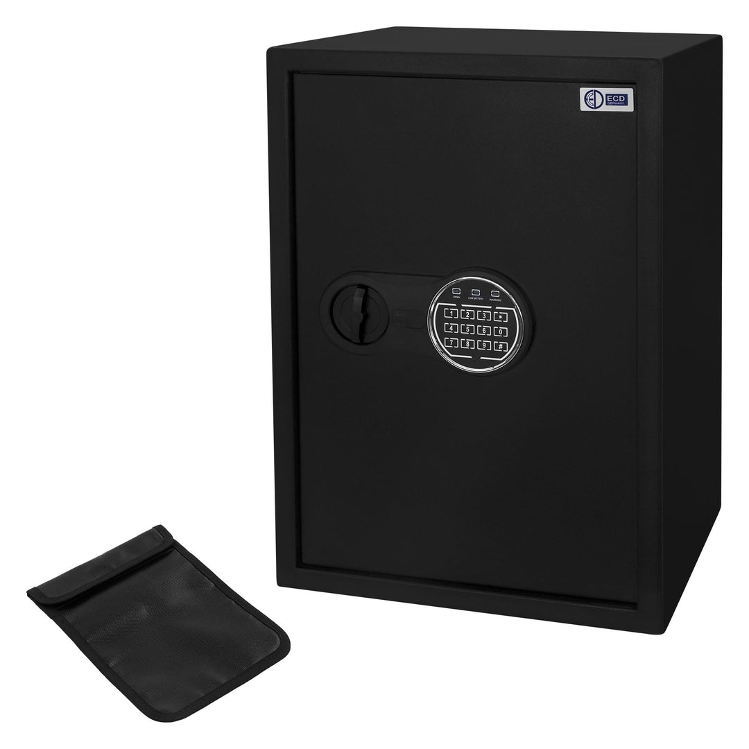 ECD Germany Safe Tresor 43L XL 35x50x31 cm, Wandtresor aus Stahl mit Sensorlicht und Digitale Tastat