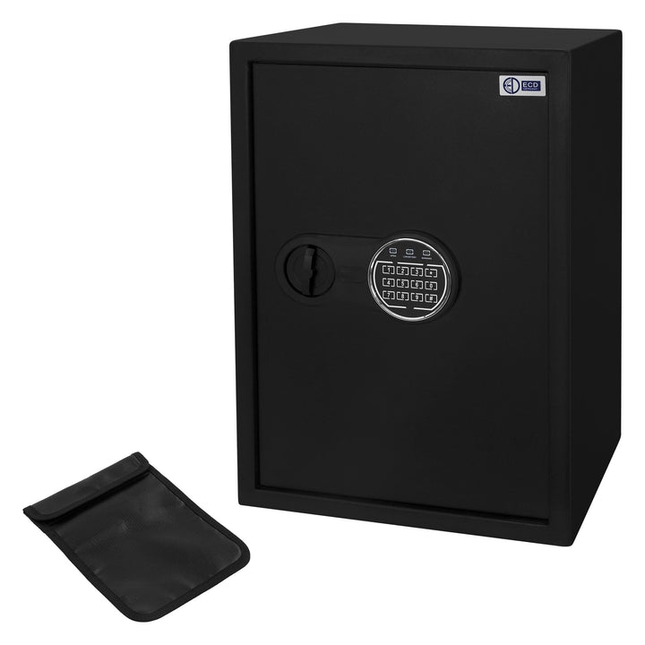 ECD Germany Safe Tresor 43L XL 35x50x31 cm, Wandtresor aus Stahl mit Sensorlicht und Digitale Tastat