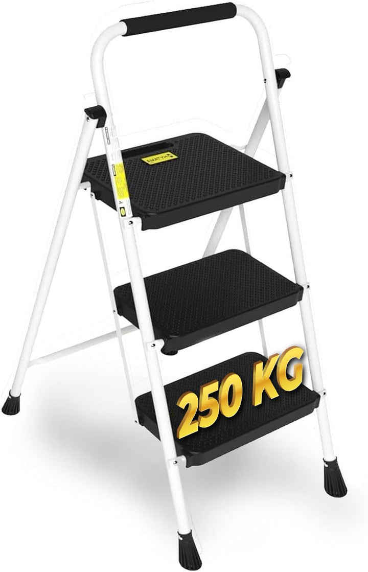 HYTAMA Klapphocker mit breitem, rutschfestem Pedal, robuste Stahlleiter, bequemer Griff, leicht, tra