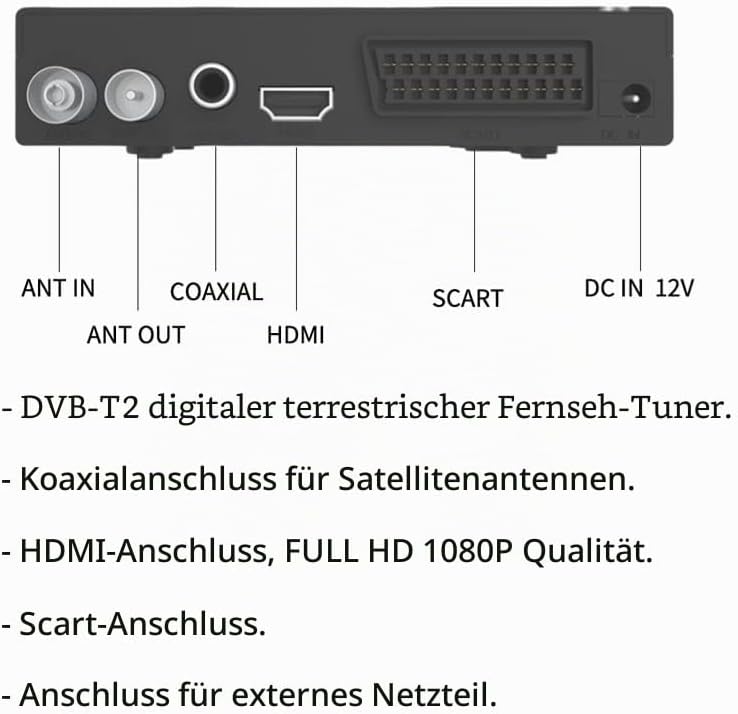 Ostark Euro T2 Terrestrischer Receiver TDT TDT2 FTA DVB-T2 DVB-C, H265 HEVC Full HD PVR, Dual USB, D