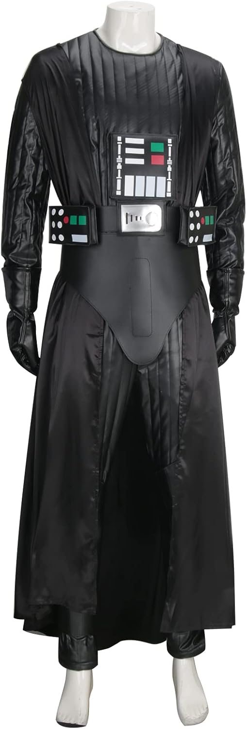 LIKUNGOU Herren Vader Kostüm Black Warrior Full Set Cape Deluxe Halloween Cosplay Outfit Kostüm Zube
