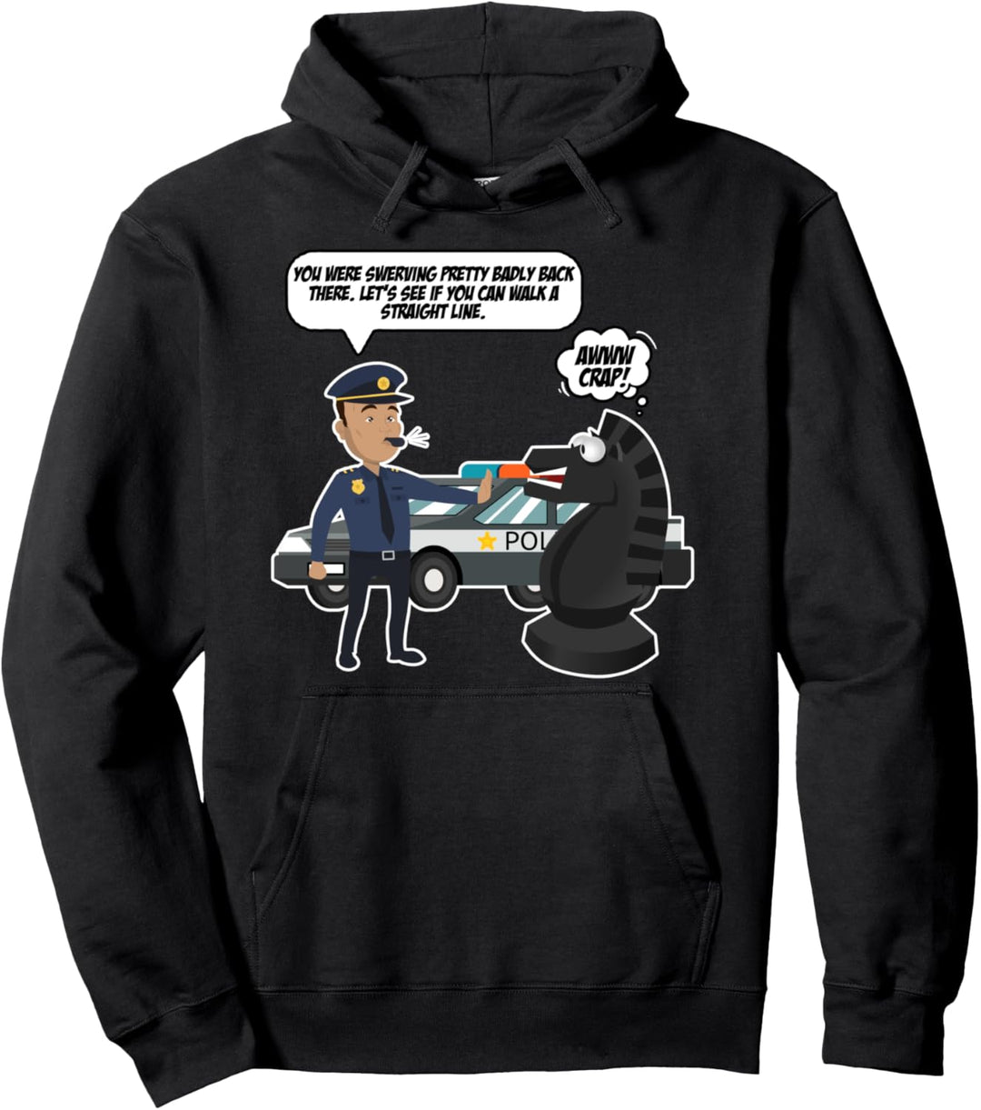 Lustiges Schach Pferd Schach Club Polizei Schach Pullover Hoodie