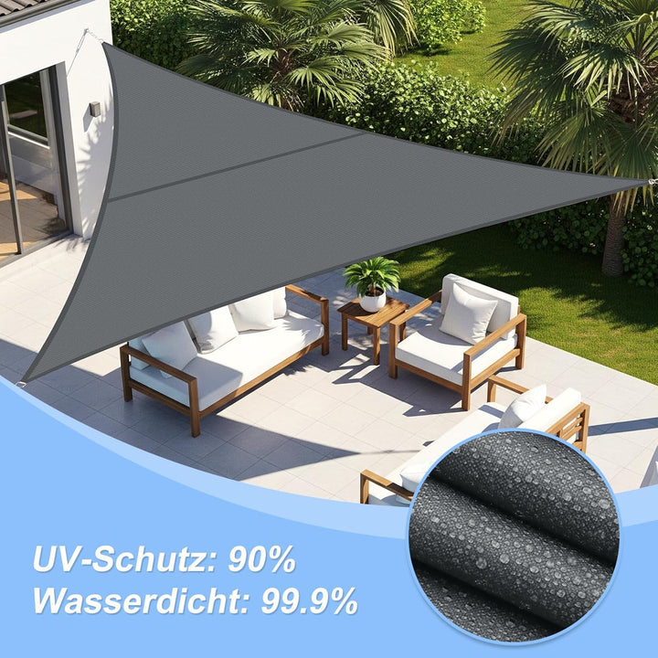 COOL AREA Sonnensegel Wasserdichtes Rechteck 2x2x2m UV-Block Wetterbeständig für Terrasse Garten Hin