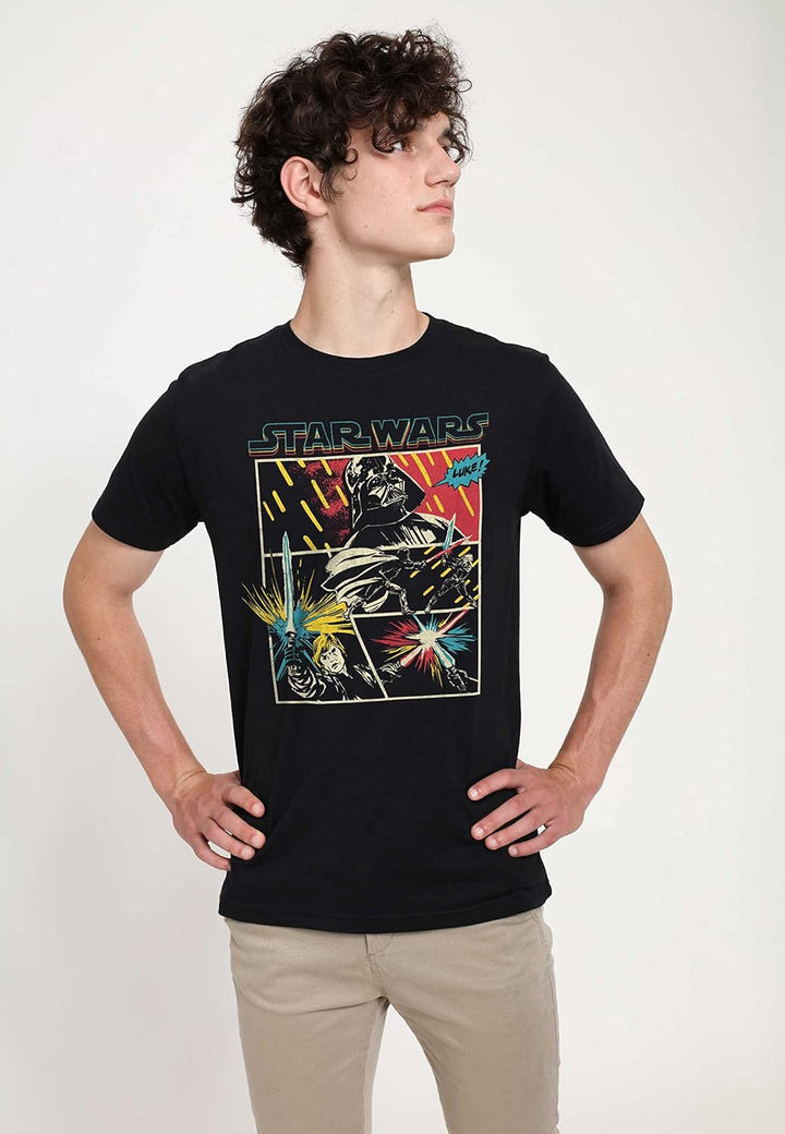 Star Wars Unisex Comic Fight Organic Short Sleeve T-shirt M Schwarz, M Schwarz