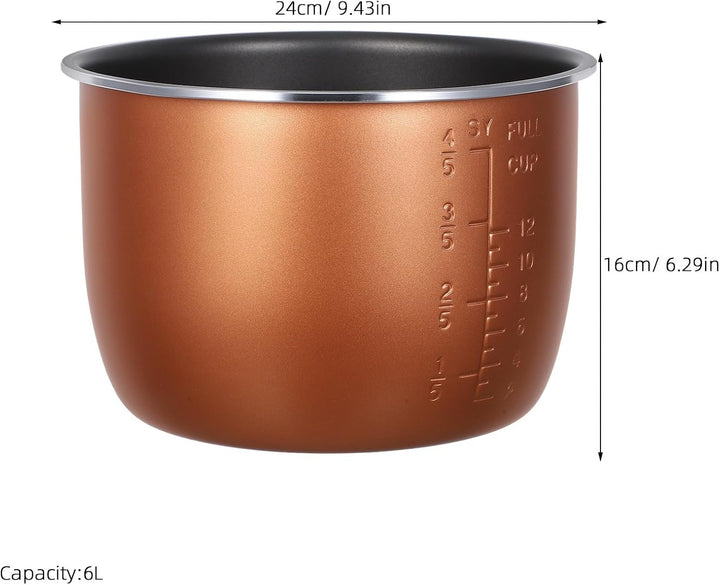 jojofuny Ersatztopf für Reiskocher 6l aus Aluminiumlegierung mit Hoher Wärmeeffizienz und Leicht zu