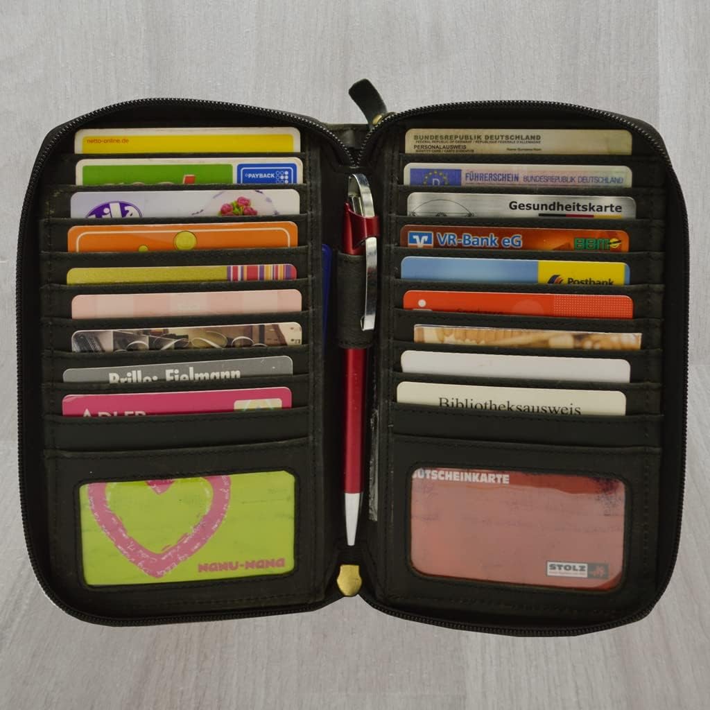 flevado Grosse Geldbörse Buisness Tasche Vintage Büffelleder Roberto Handgelenk Tasche Urlaubs Reise