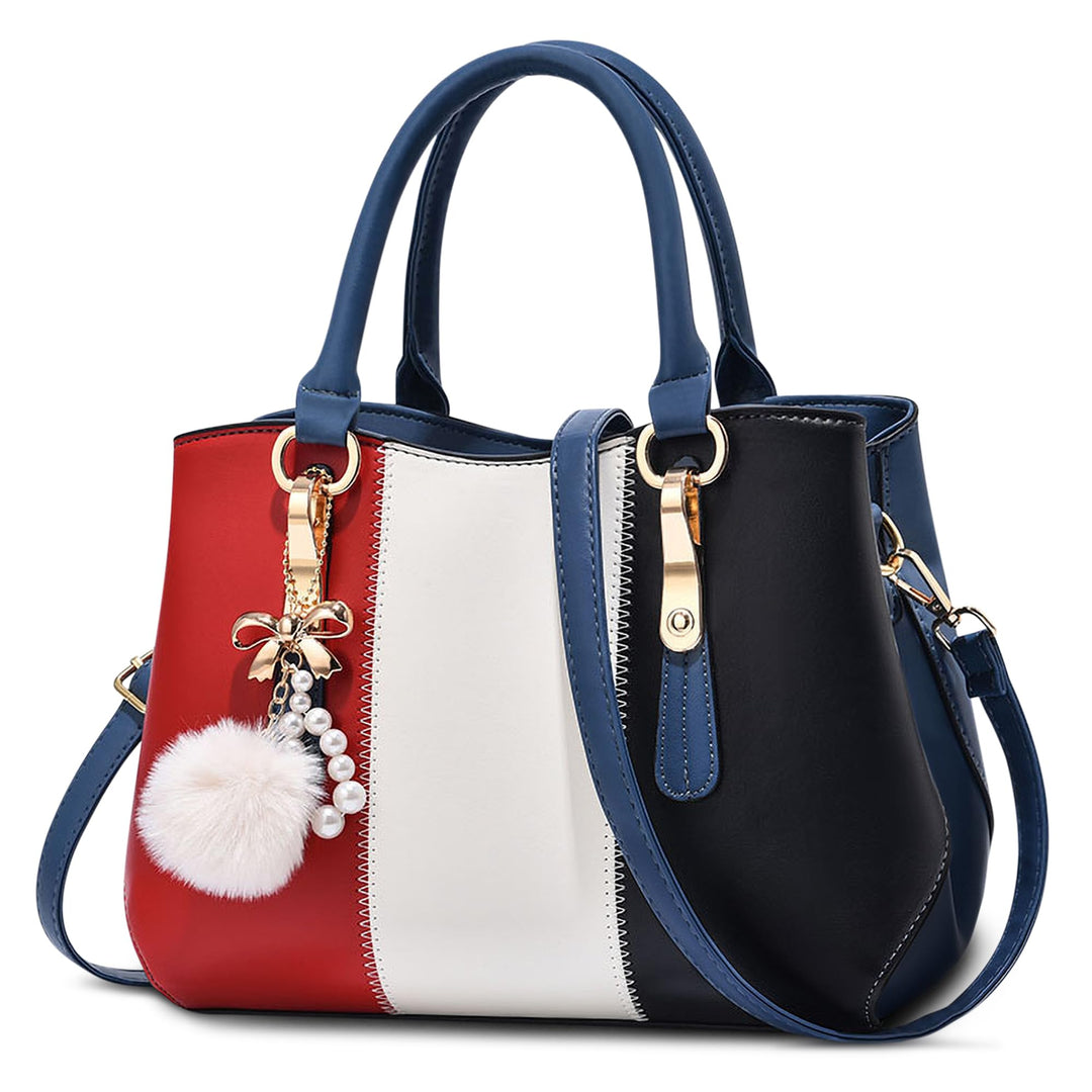 DORRISO Damen Handtasche Mode Pompons Anhänger Umhängetasche Elegantes Casual Reise Handtasche Fraue