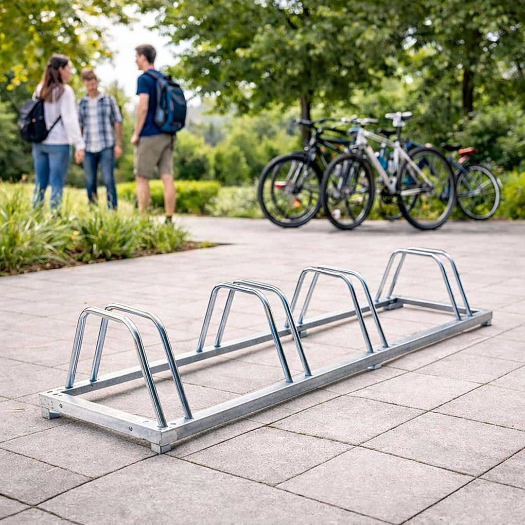 Fahrradständer für 4 Räder 124 x 39,5 x 19,5 cm verzinkt und für Wandmontage