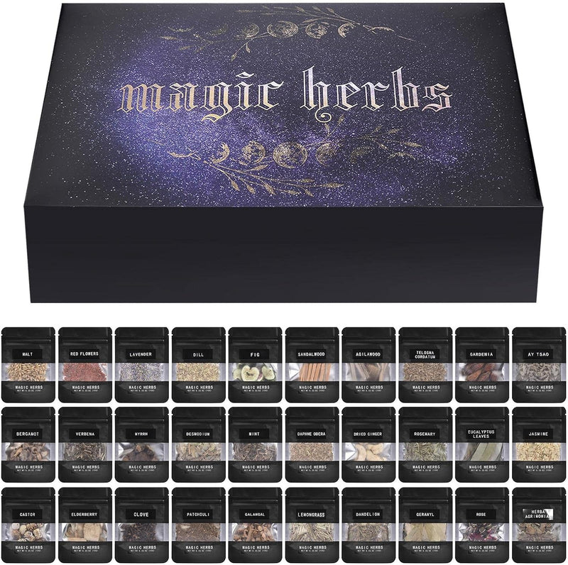 Tebinzi Craft Supplies Herbs, Kräuter Set, Kräuter Crystals Kerzen Starter Witch Kit Box, Witch Deco