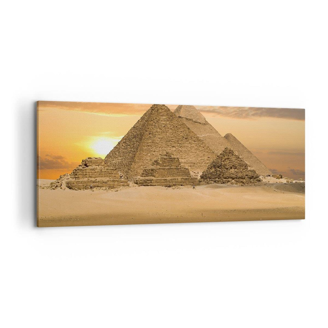 Wandbilder Dekoration Wohnzimmer Pyramide ägypten wüste Panorama Bilder auf Leinwand 120x50cm Leinwa