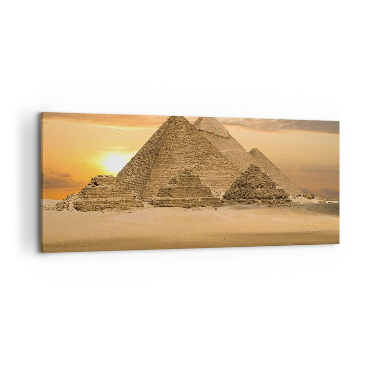 Wandbilder Dekoration Wohnzimmer Pyramide ägypten wüste Panorama Bilder auf Leinwand 120x50cm Leinwa