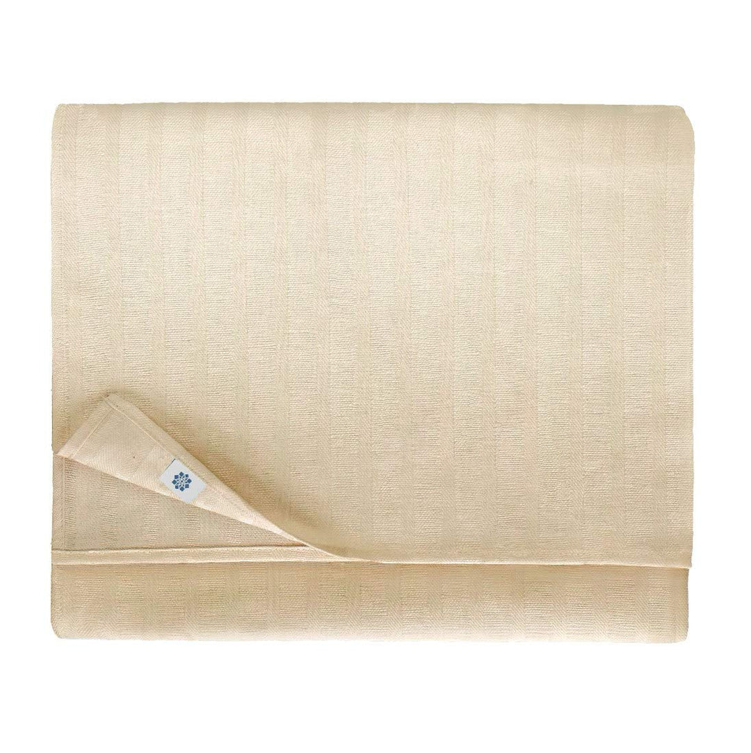 Linen &amp; Cotton Elegante Jacquard Streifen Tischdecke Stoff Tischtuch Tischwäsche Jasmine - 48% Leine