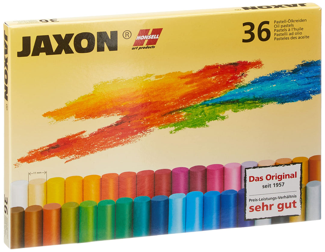 Honsell 47436 - Jaxon Ölpastellkreide, 36er Set im Kartonetui, brillante, lichtechte Farben, ideal f