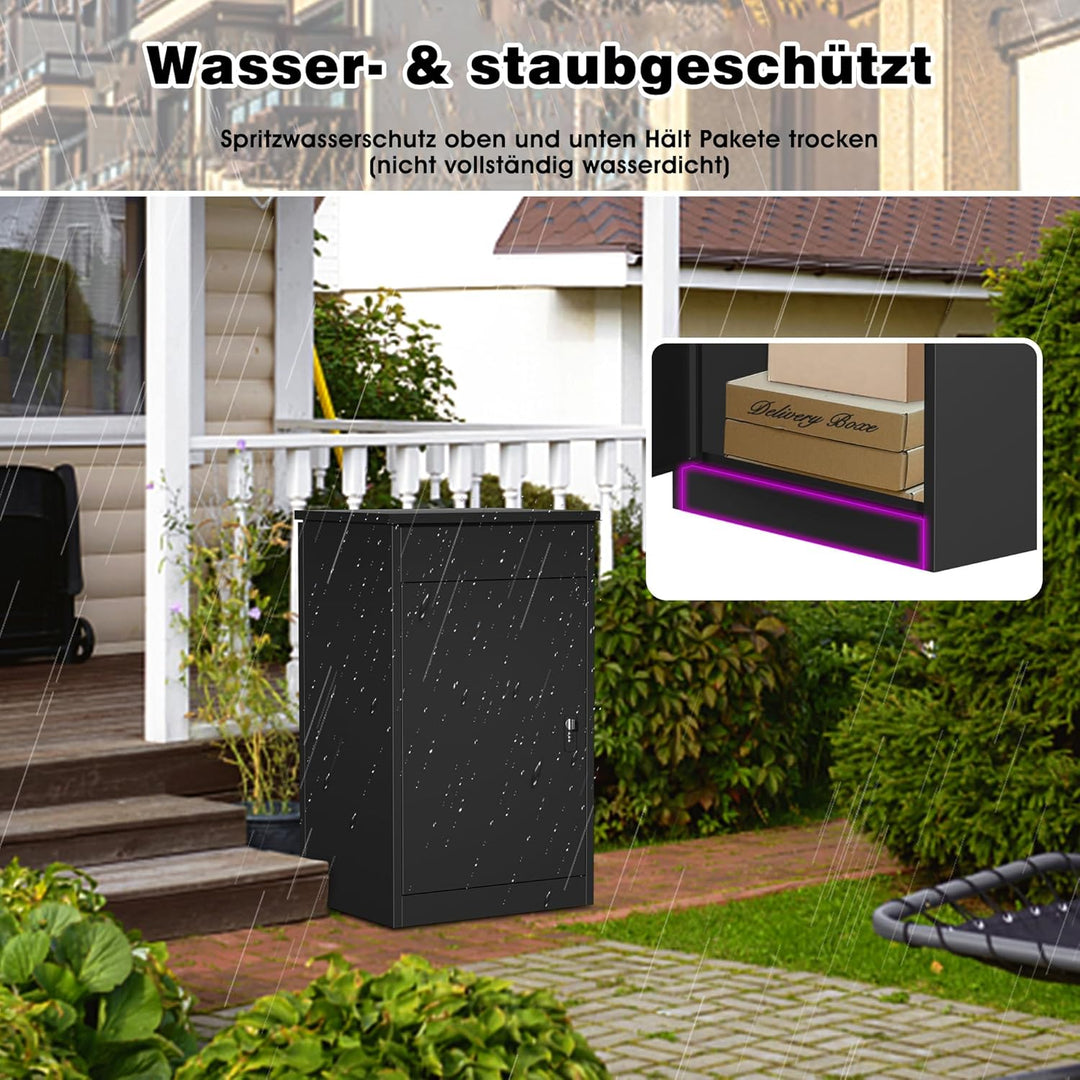 Paketbox Briefkasten mit Paketfach Paketbox Draussen Gross XXL Diebstahlgeschützter Paketbriefkasten