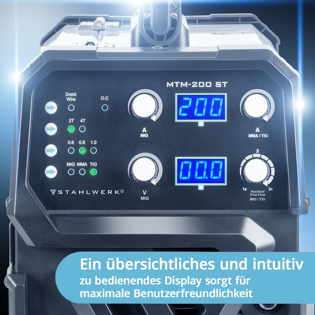 STAHLWERK Kombi-Schweissgerät MTM-200 ST Vollausstattung 3-in-1 Schutzgas-Schweissgerät | Inverter m