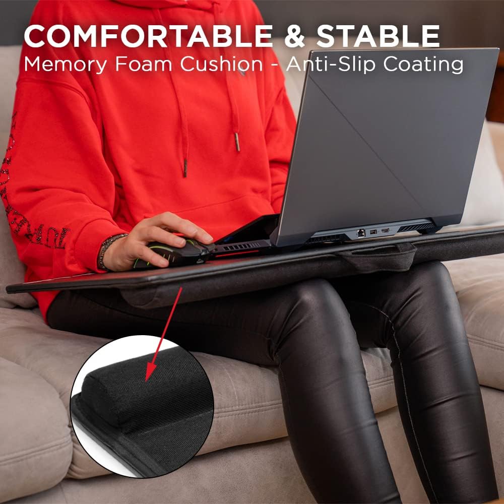 THE G-LAB K-Board Cadmium Laptopablage mit XXL-Kissen, Ideal für Home Office/Gaming für Bett oder So