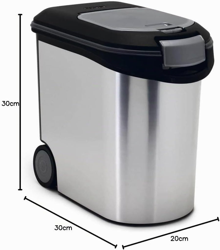 Curver Futter-Container 12kg I 35L, schwarz/Silber, 49,3 x 27,8 x 42,5 cm Single, Single