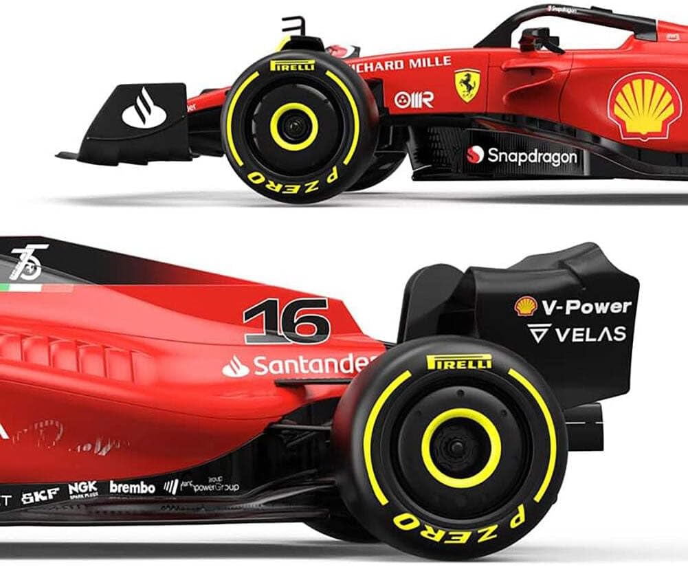 Ferrari F1 F1-75 RC Auto (1:18 Skala) - Fernbedienungsauto für Formel 1 der Saison 2022 Fahrer - Cha