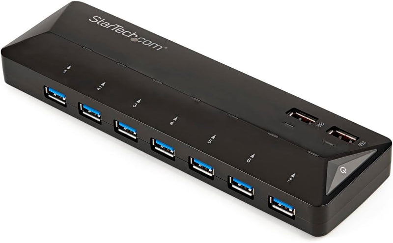 StarTech.com 7 Port USB 3.0 Hub plus dediziertem Ladeport, 2 x 2,4A Port, Desktop Hub und Schnelllad