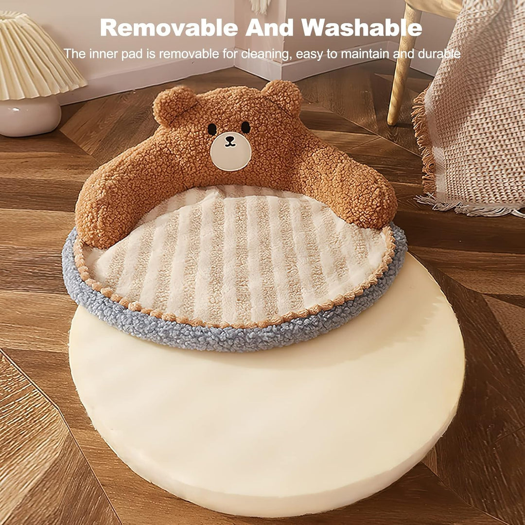 Galatée Katzenbett, Rundes Haustierbett Für Katzen Und Welpen, Warmes, Bequemes Haustierbett, Abnehm