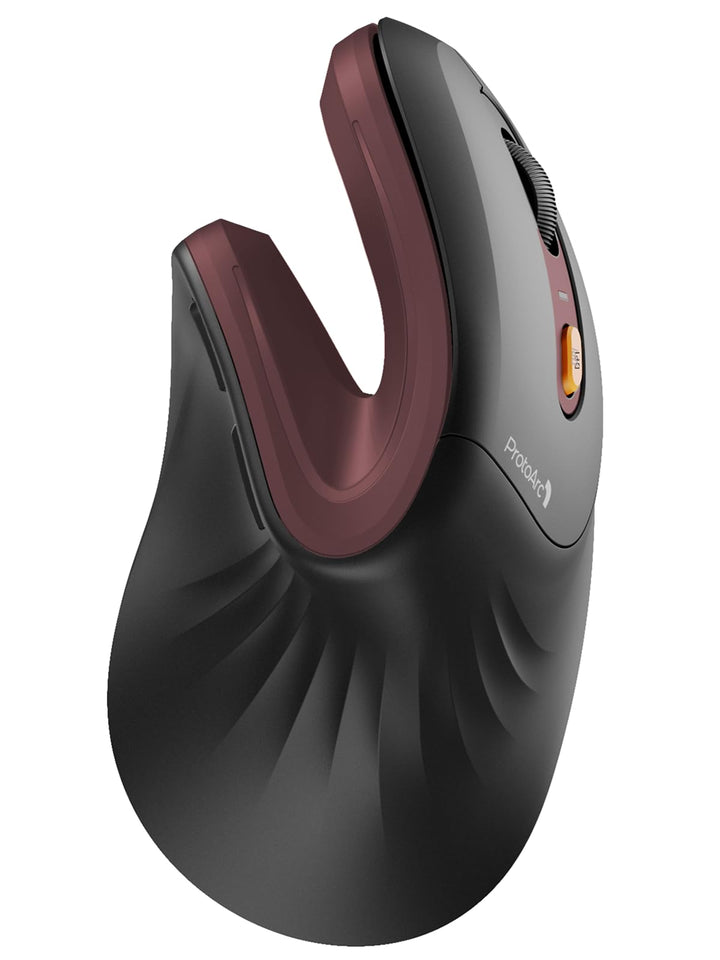 ProtoArc EM11 NL Ergonomische Vertikale Maus, Kabellos Aufladbar Mouse mit 3 Gerät (2*Bluetooth+USB)