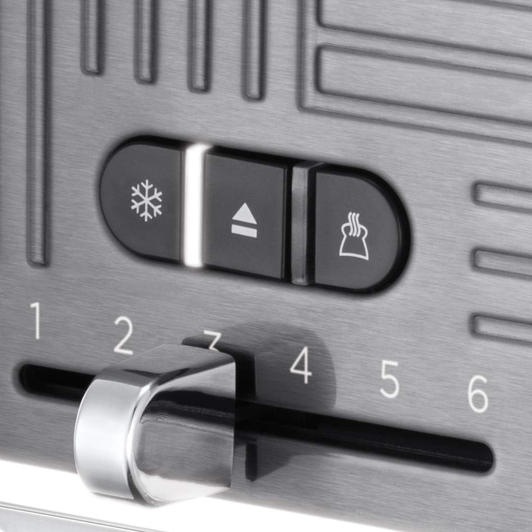 Russell Hobbs Toaster [für 2 Scheiben] Geo Edelstahl Grau (extra breite Toastschlitze, inkl. Brötche
