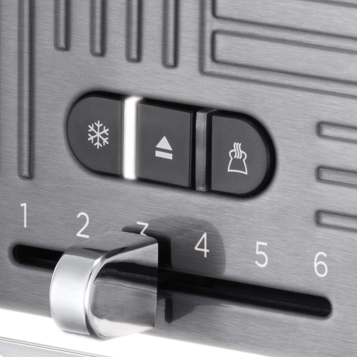 Russell Hobbs Toaster [für 2 Scheiben] Geo Edelstahl Grau (extra breite Toastschlitze, inkl. Brötche
