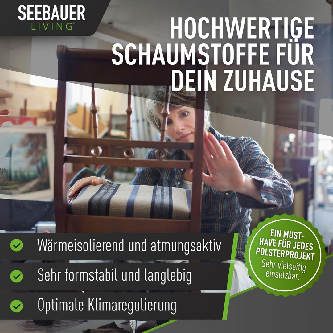 Schaumstoff Ultra Strong RG 60/70 (Sehr fest) 40 x 40 x 5 cm Schaumstoffplatte für Polster und Sitzk