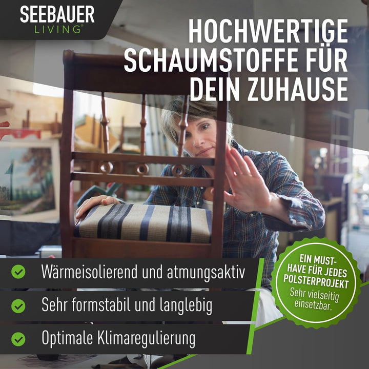 Schaumstoff Ultra Strong RG 60/70 (Sehr fest) 40 x 40 x 5 cm Schaumstoffplatte für Polster und Sitzk